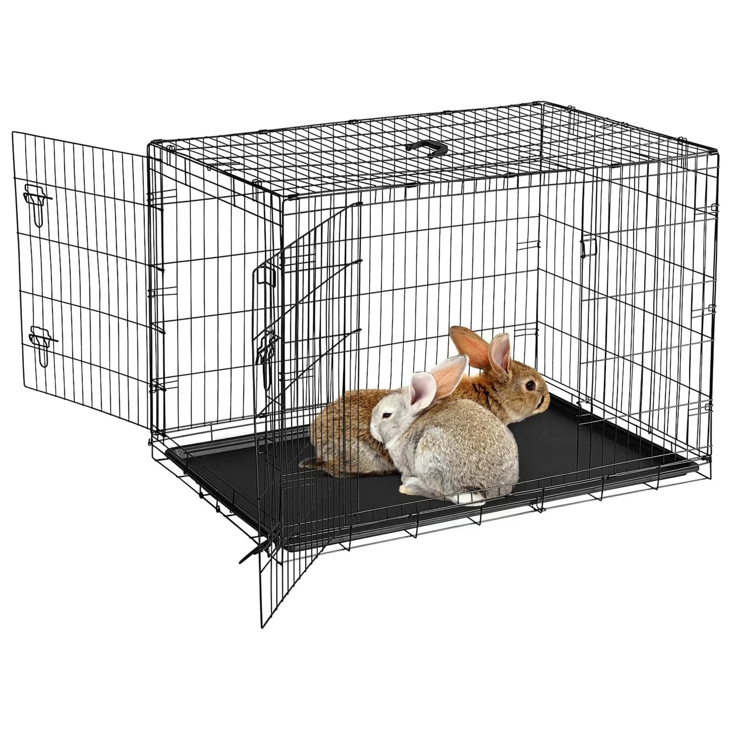 HiMISSCN Rabbit Cage Portable Foldable Carrier With Tray