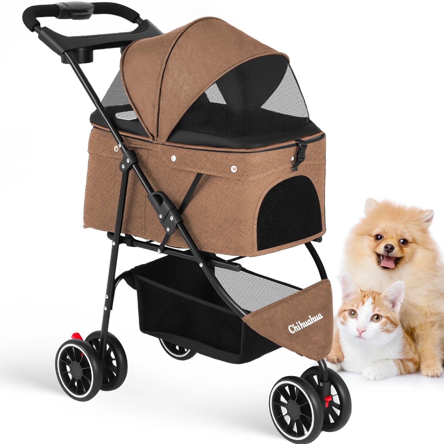 Chihuahua Pet Stroller Foldable Travel Carrier For Small Dogs And Cats