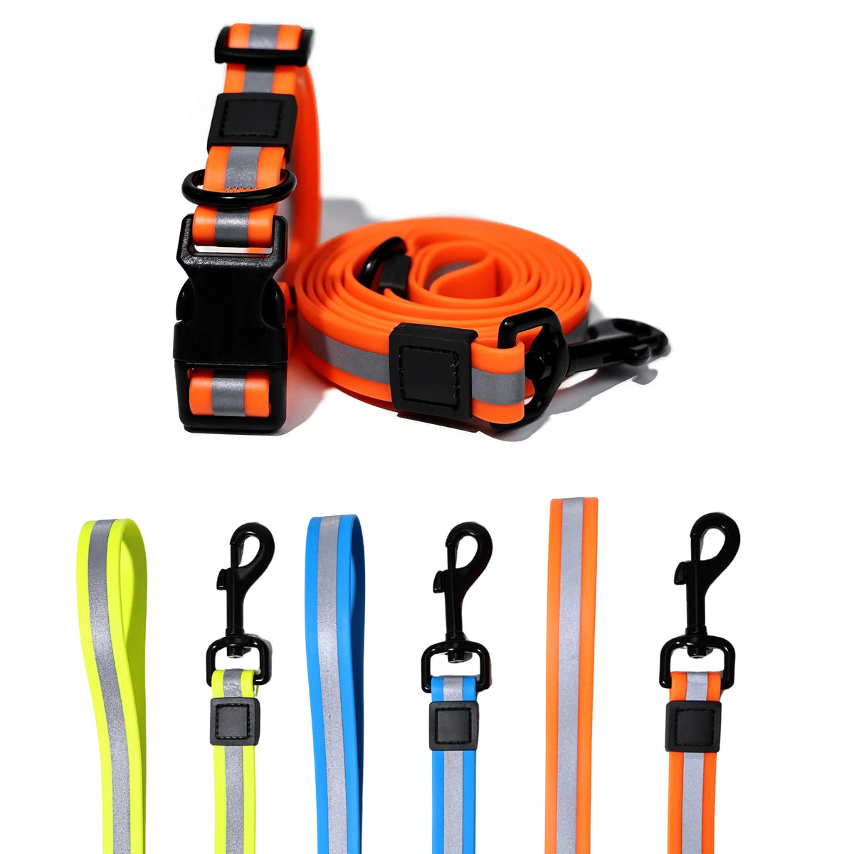 Reflective PVC Dog Leash Collar Set Waterproof Safety Lead