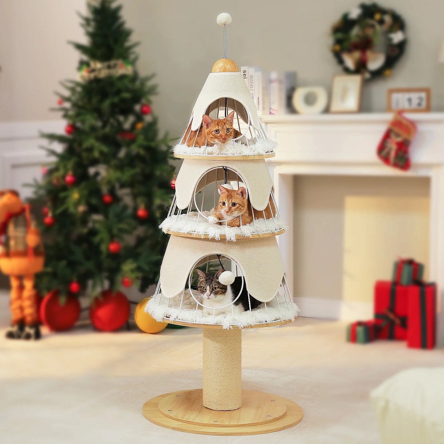 PAWZ Road Christmas Cat Tree Modern Tower With Thick Scratch Post