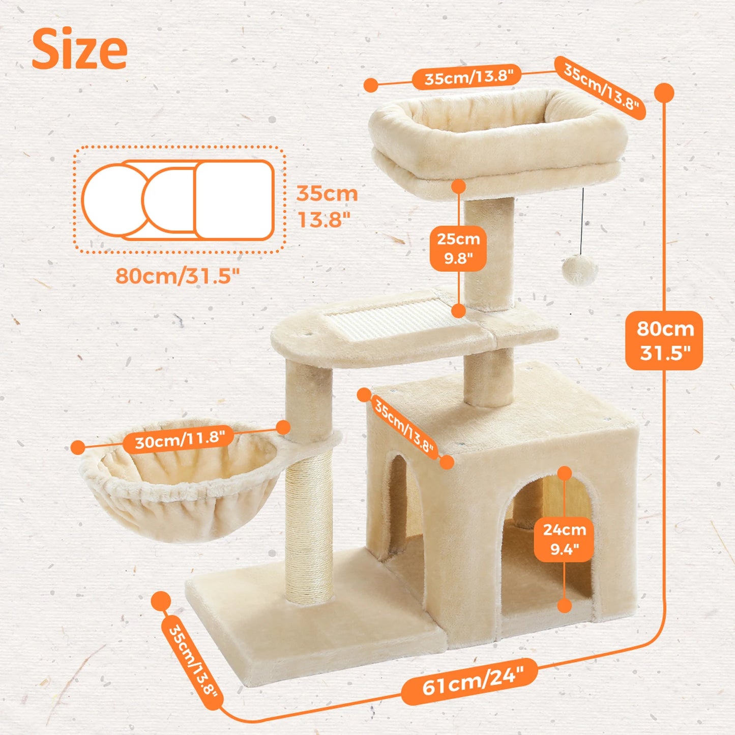 PAWZ Road Cat Tree Indoor Cats With Scratching Posts