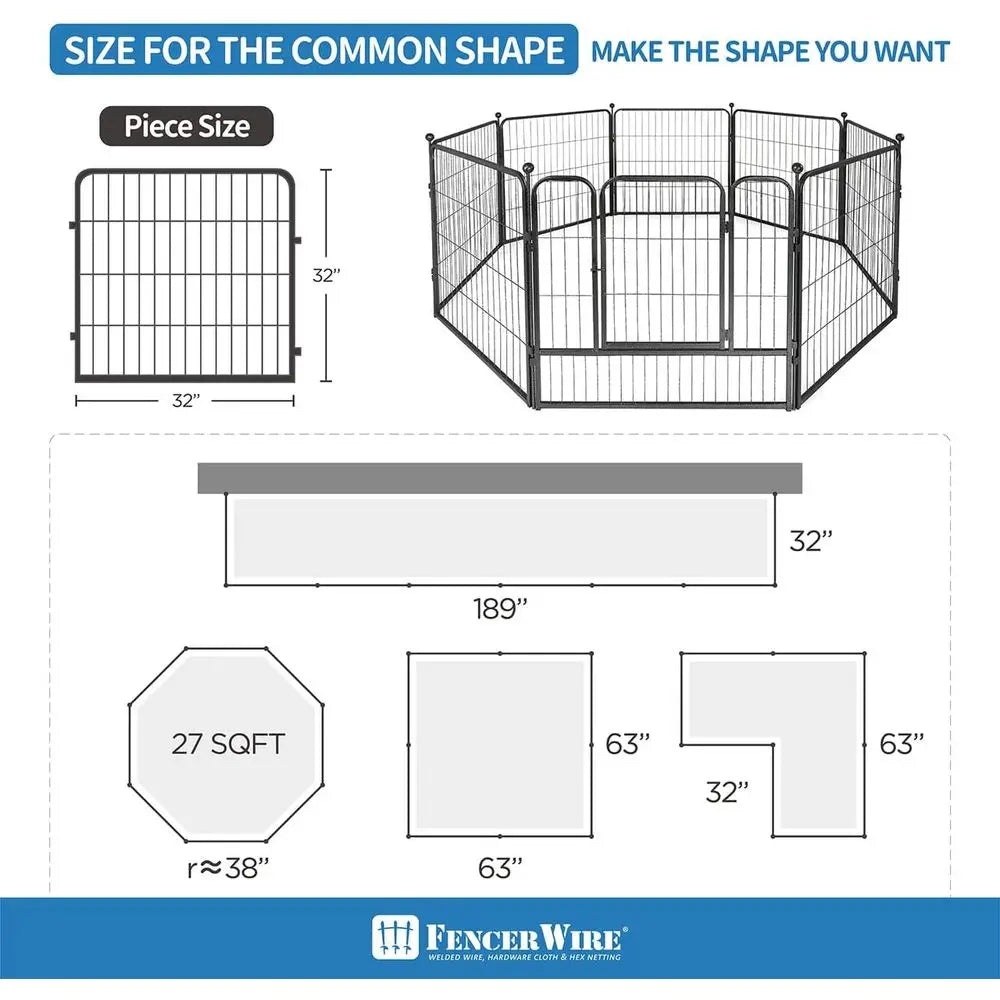 Heavy Duty Portable Indoor Outdoor Metal Pet Playpen With Gate