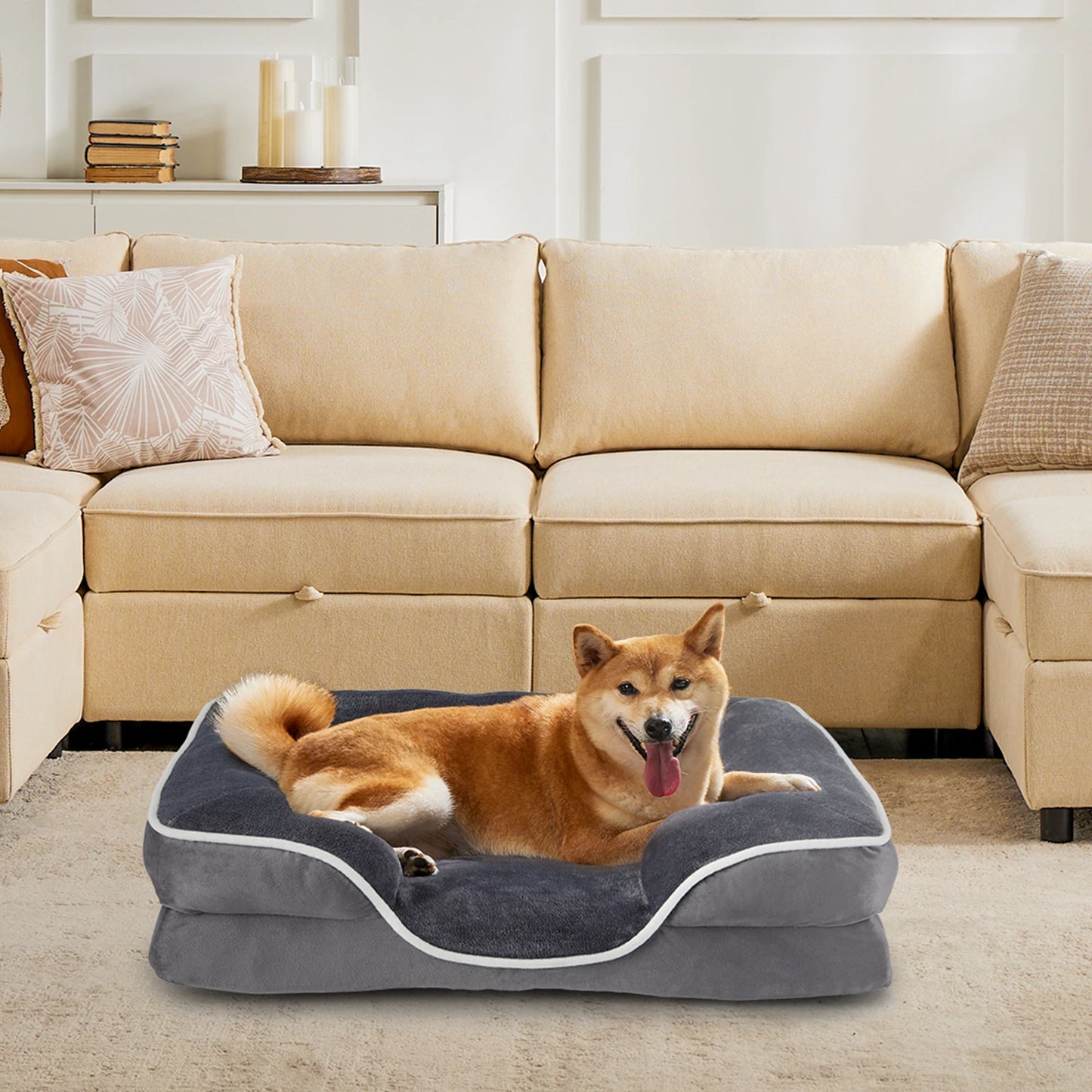 JHK Orthopedic MemoryFoam Dog Bed for Small Pets Washable