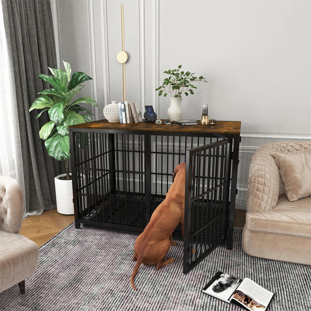 BORWART Heavy Duty Dog Crate End Table Kennel