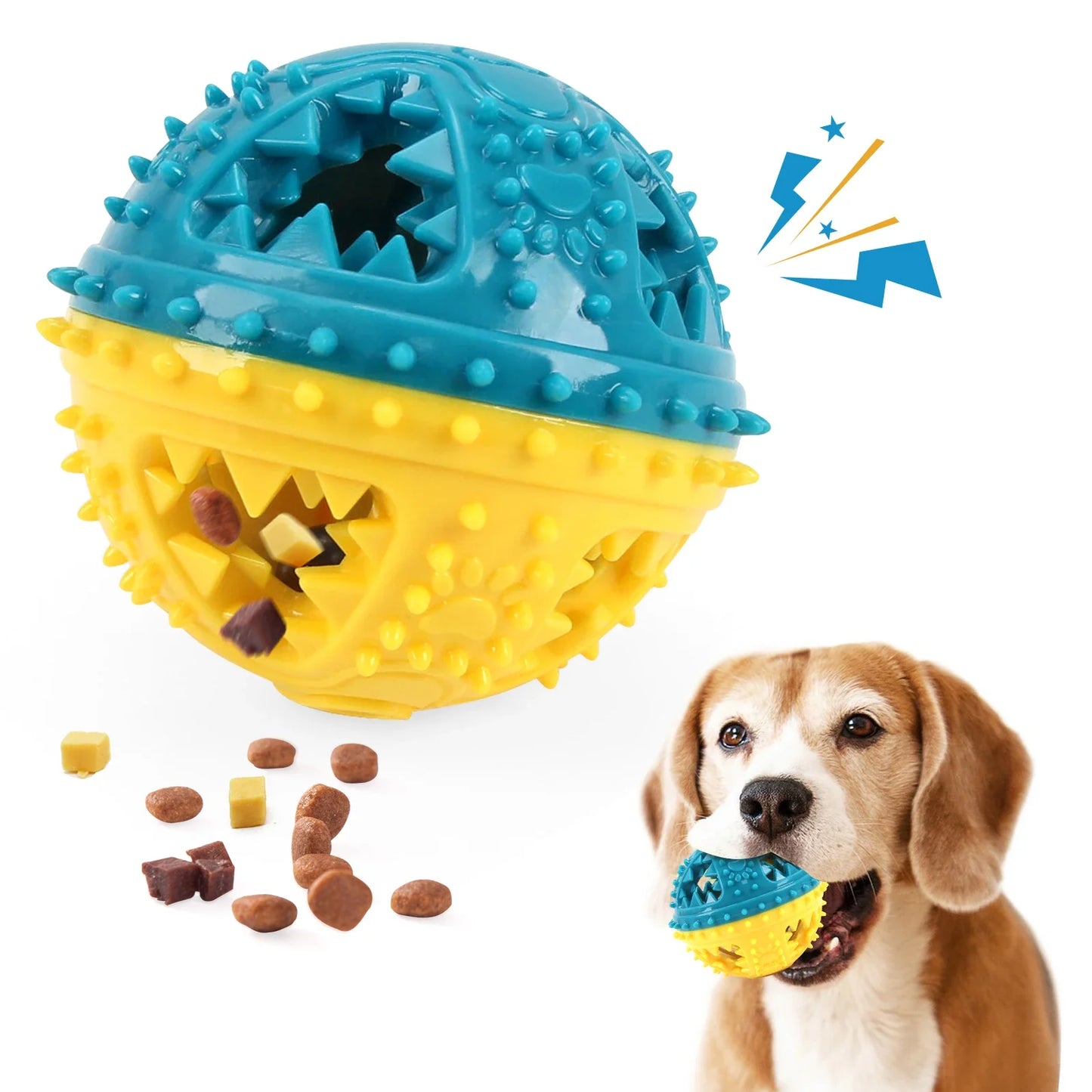 CoolPlay Dog Chew Toys Interactive Ball Treat Toy Cleaning Teeth