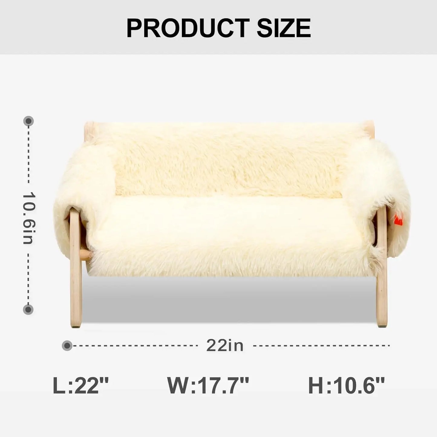 MEWOOFUN Cat Couch Bed Wooden Indoor Elevated Pet Sofa