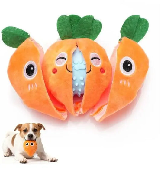 Squeaky Easter Dog Toy 3-In-1 Plush Chew And Puzzle Toy