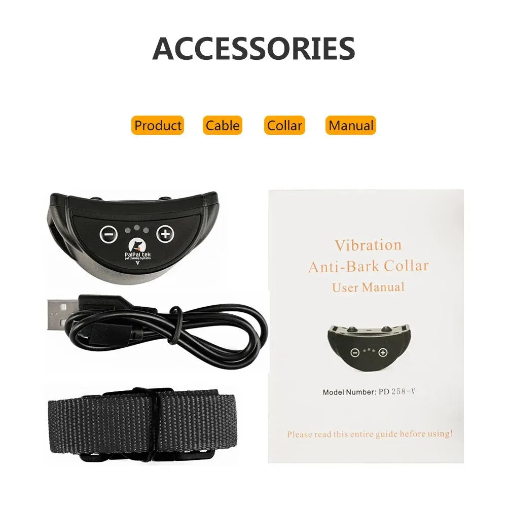 Dog Bark Collar Rechargeable Anti Bark Vibration Training Collar