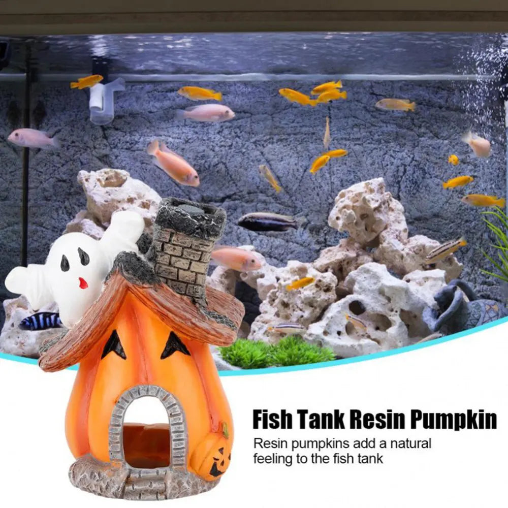 Halloween Pumpkin Aquarium Ornament for Fish Tanks Decor