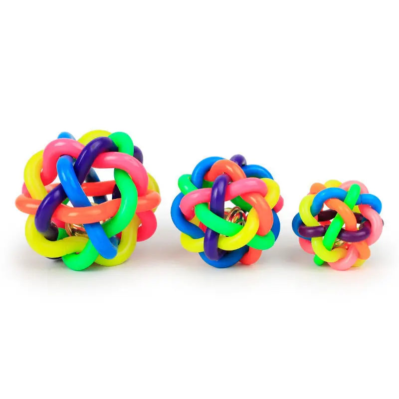 Bell Woven Dog Toy for Chewing and Fetching Durable Rubber