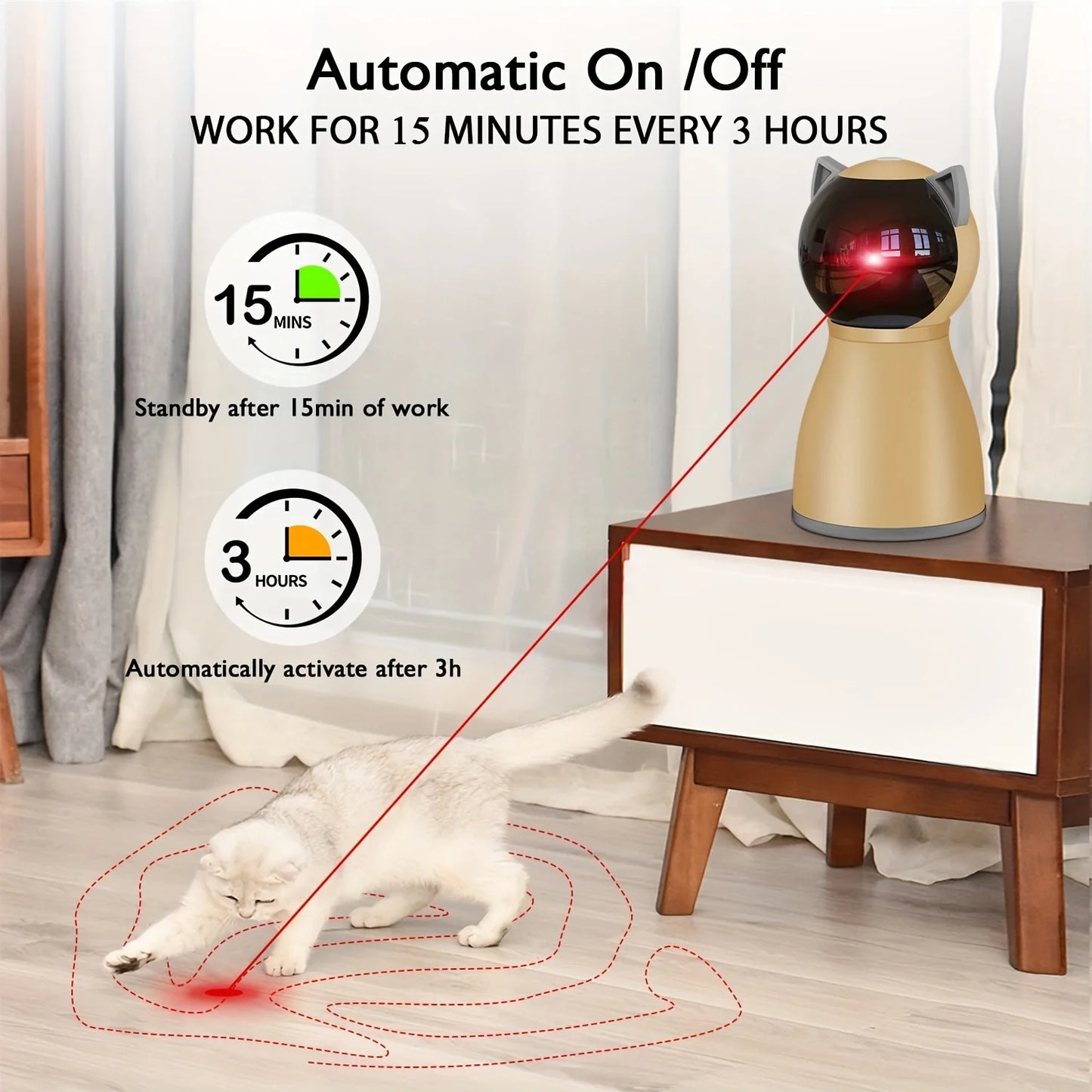 Interactive Cat Laser Toy With Automatic Random Trajectory