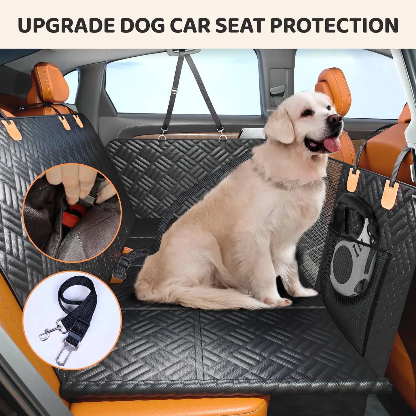 NONECN Hard Bottom Rear Seat Dog Hammock Extender For Cars