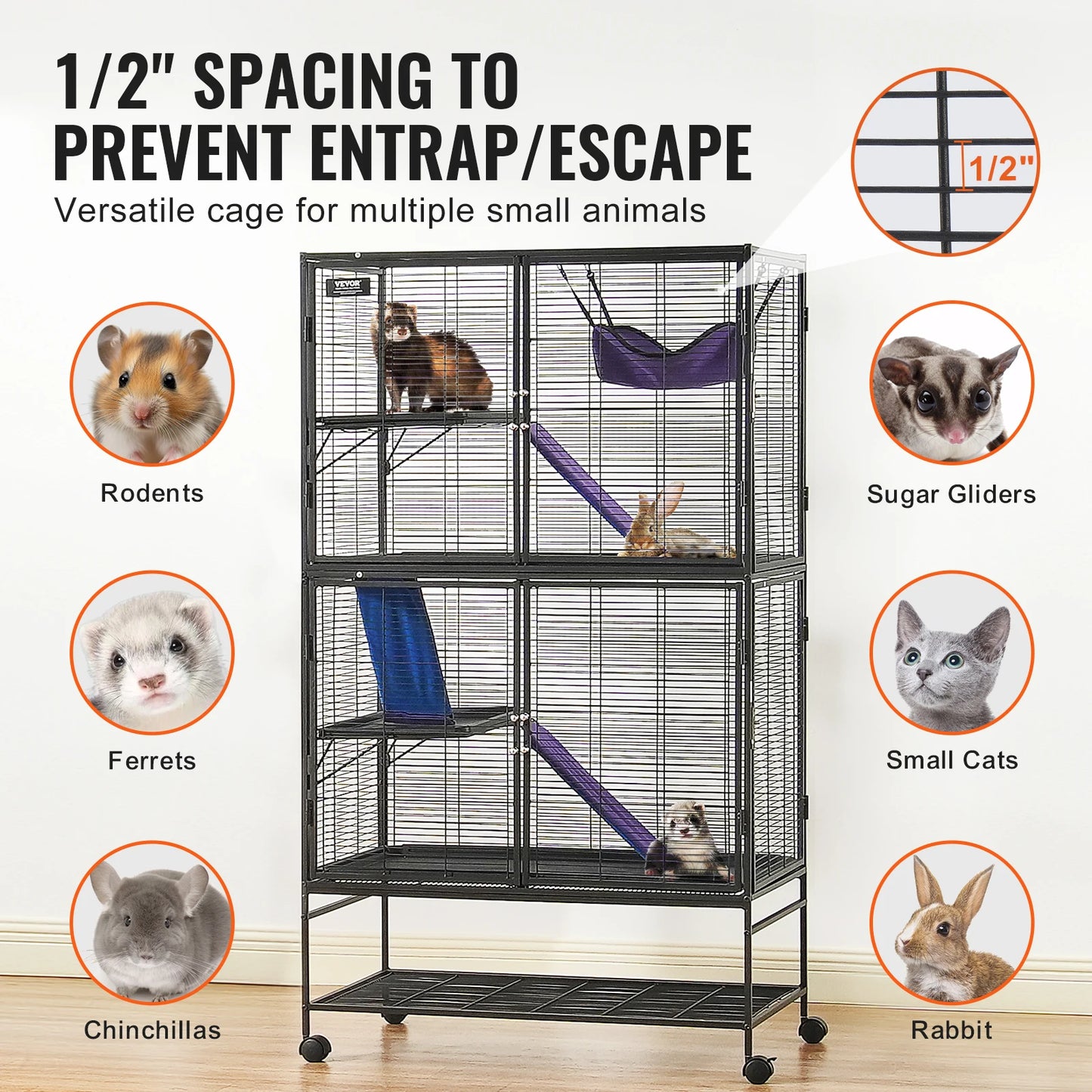 SucceBuy Ferret Cage 4-Tier Critter Nation Rodent Cage