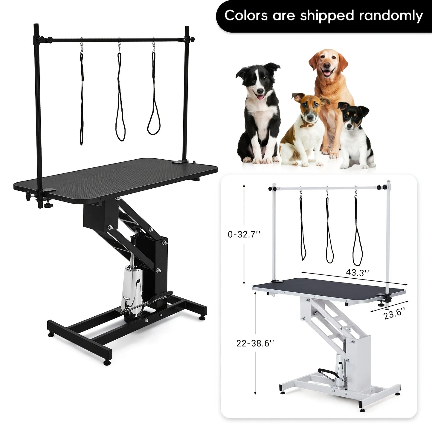 Heavy Duty Iron Dog Grooming Table With Adjustable Overhead Arm