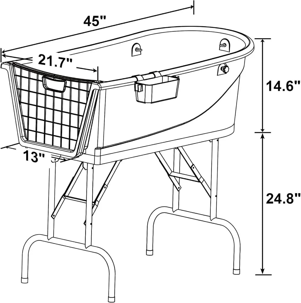 Pet Grooming Bathtub Foldable With Drain Hose