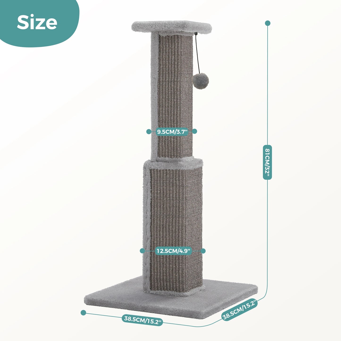 PAWZ Road Cat Scratching Post For Indoor Cats Sisal Ball