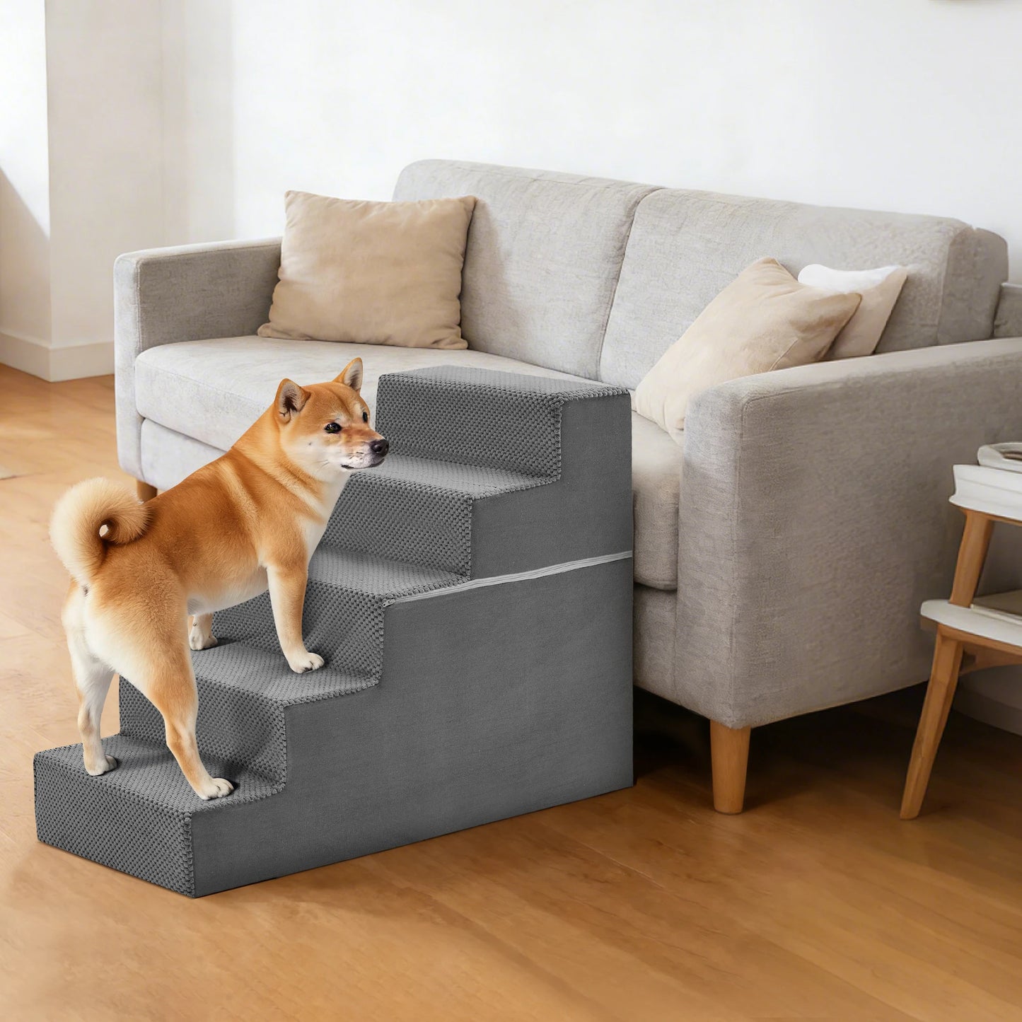 Right Angled Foam Dog Stairs for Small Dogs Indoor