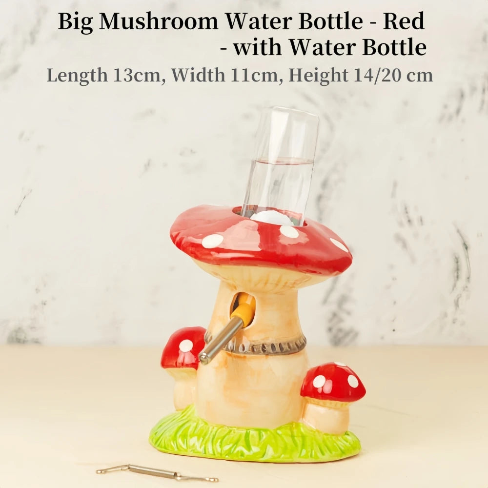Ceramic Hamster Hideout With Water Bottle Stand And Food Bowl