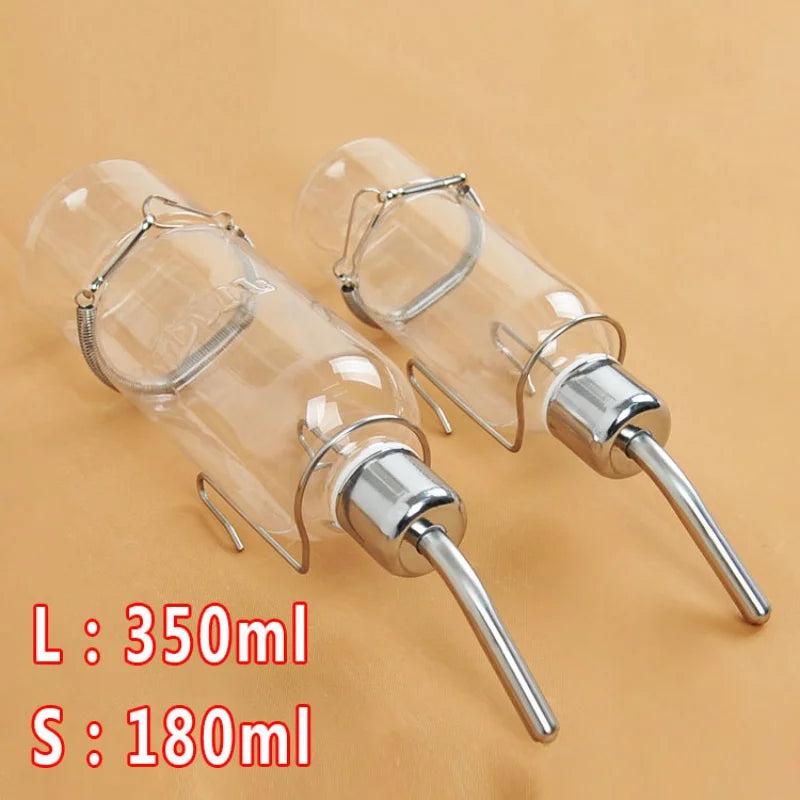 Transparent Pet Water Bottle No Drip With Hanging Fountain