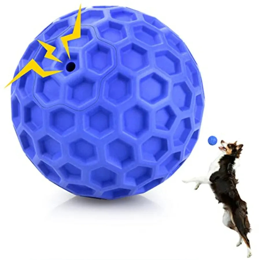 Indestructible Squeaky Dog Ball For Aggressive Chewers Cleans Teeth
