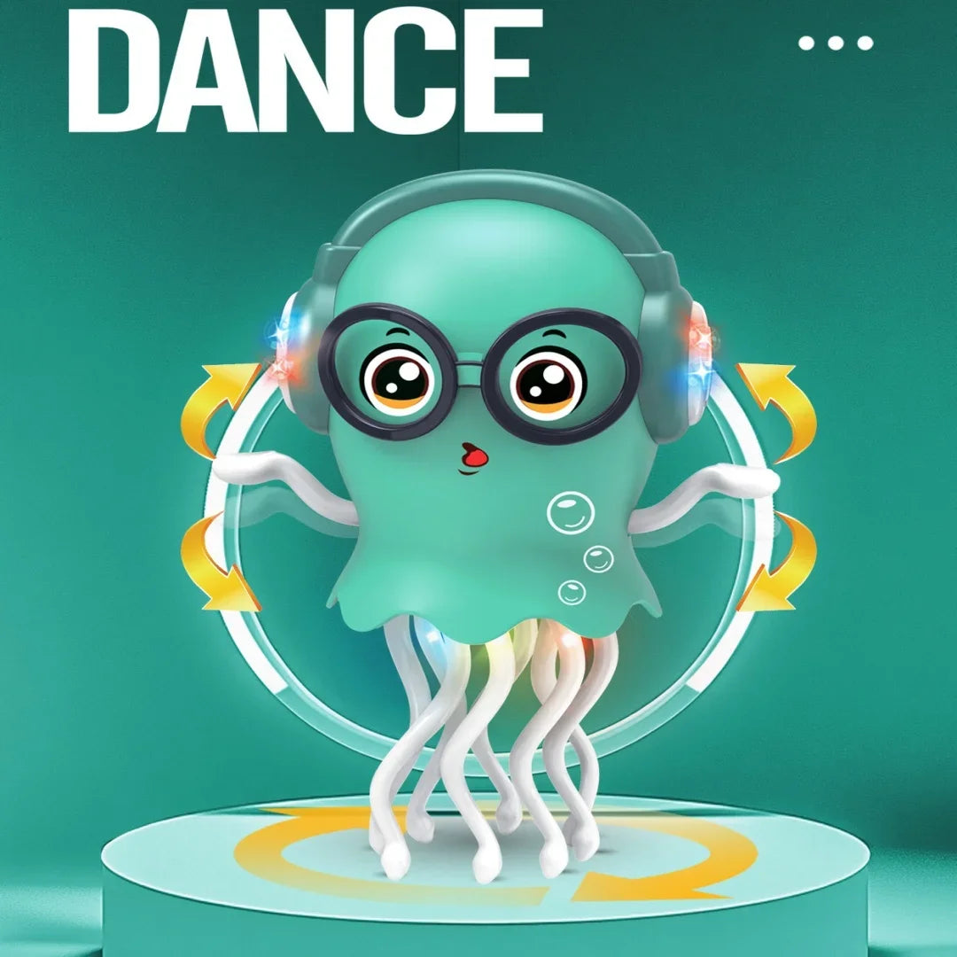 LED Crawling Jellyfish Cat Toy With Music And Obstacle Detection