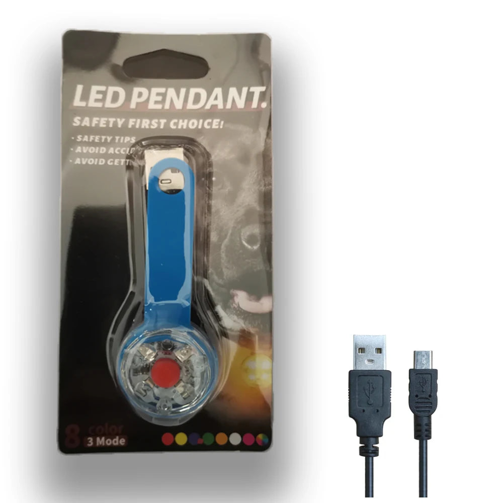 LED Pet Collar Pendant For Dogs And Cats Night Safety Light IPX7 Waterproof