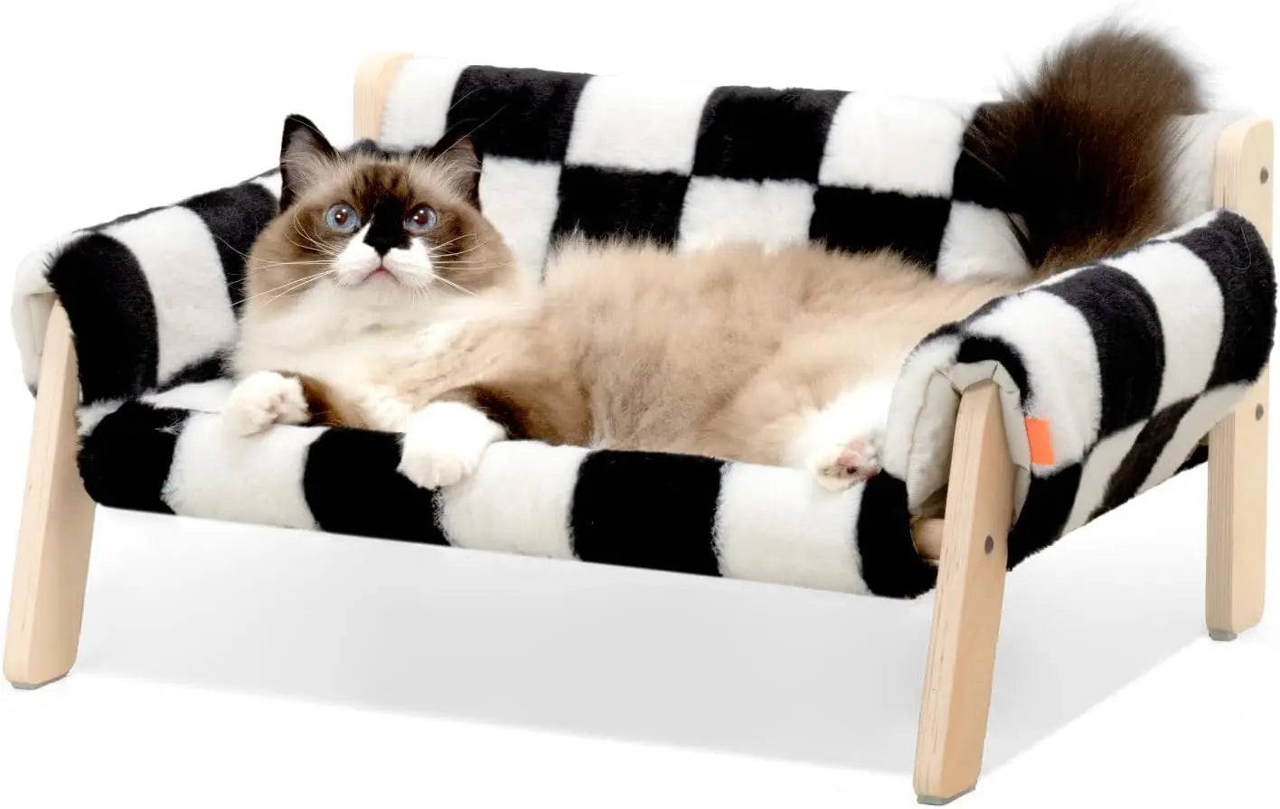 MEWOOFUN Cat Couch Bed Wooden Indoor Elevated Pet Sofa