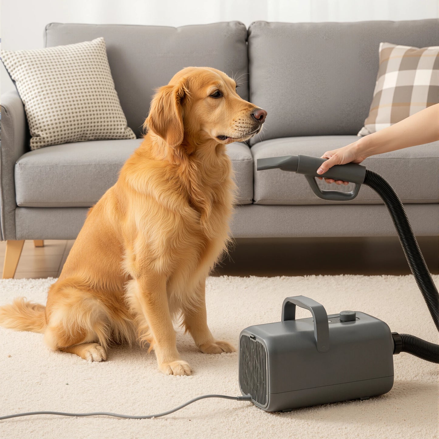 Pet Blow Dryer Grooming Vacuum Kit With 4 Nozzles And Cord