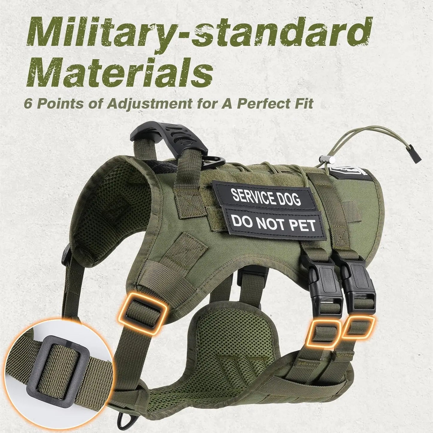 Escape-Proof Tactical Dog Harness With Handle