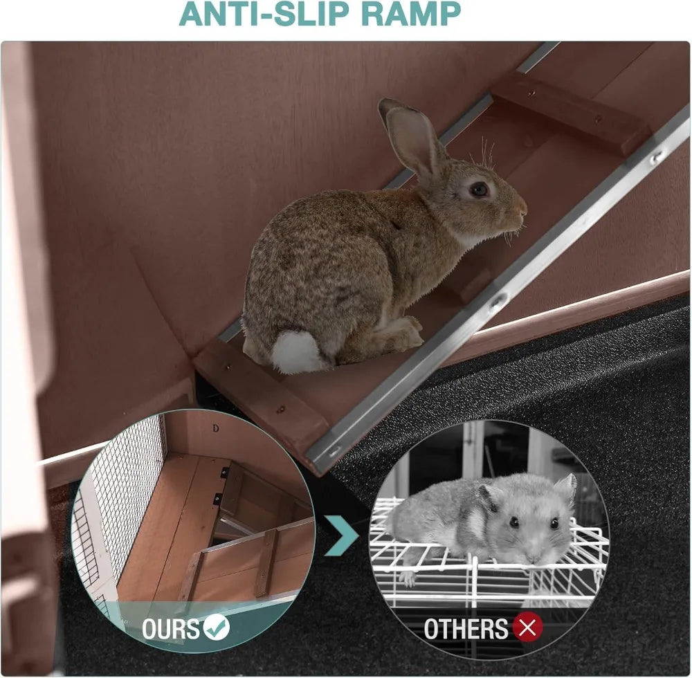 Wooden Rabbit Hutch Indoor Bunny House And Guinea Pig Cage