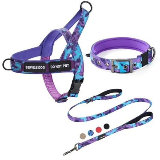 No Pull Dog Harness And Leash Set With Seatbelt Clip