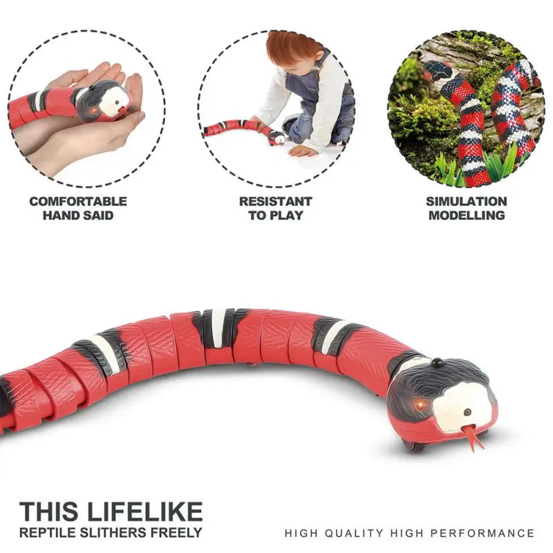 Smart Sensing Snake Interactive Cat Toy USB Charging Kitten Toy