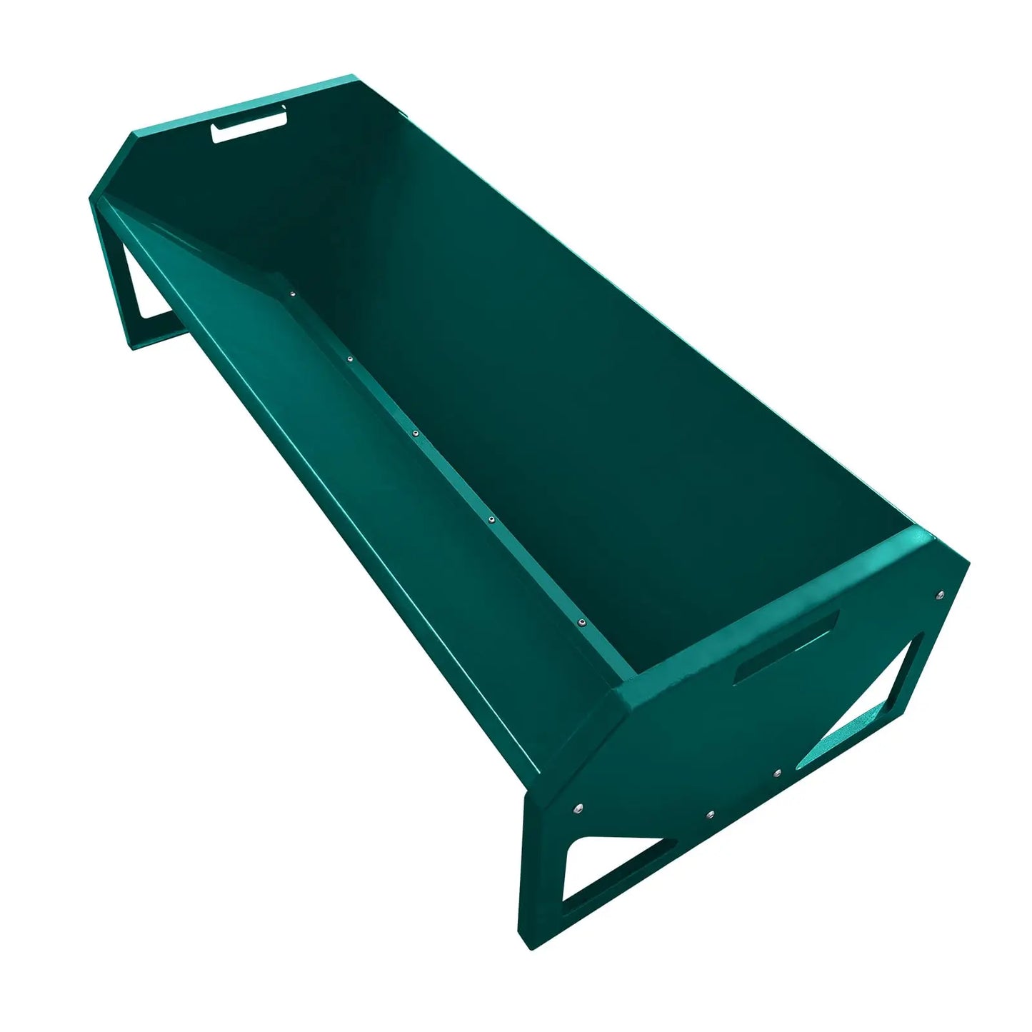 HiMISS Farm Animals Galvanized Steel Livestock Feeder Hay Trough V Shaped Bottom