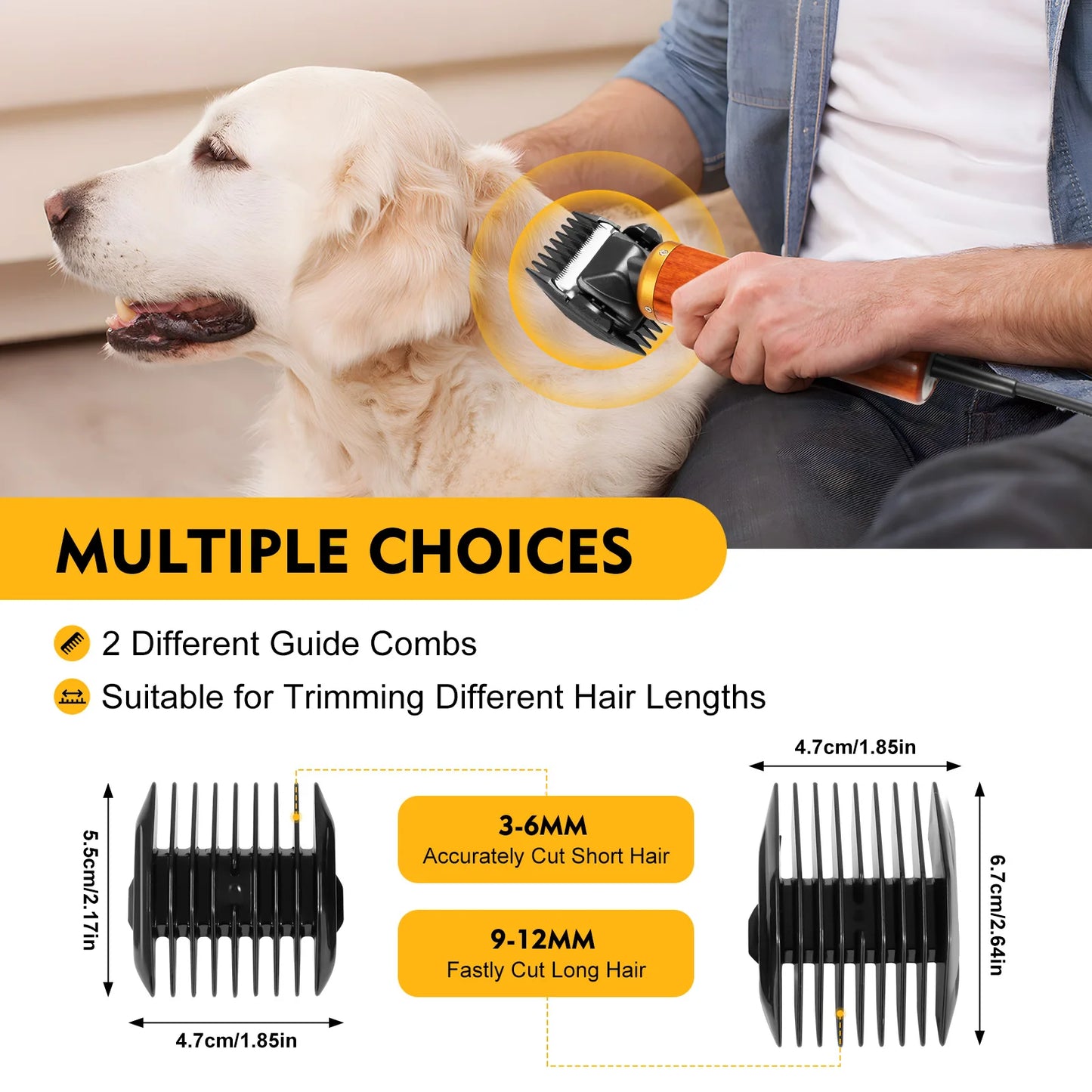 55W Pet Clipper Plug-In Electric Hair Trimmer Low Noise