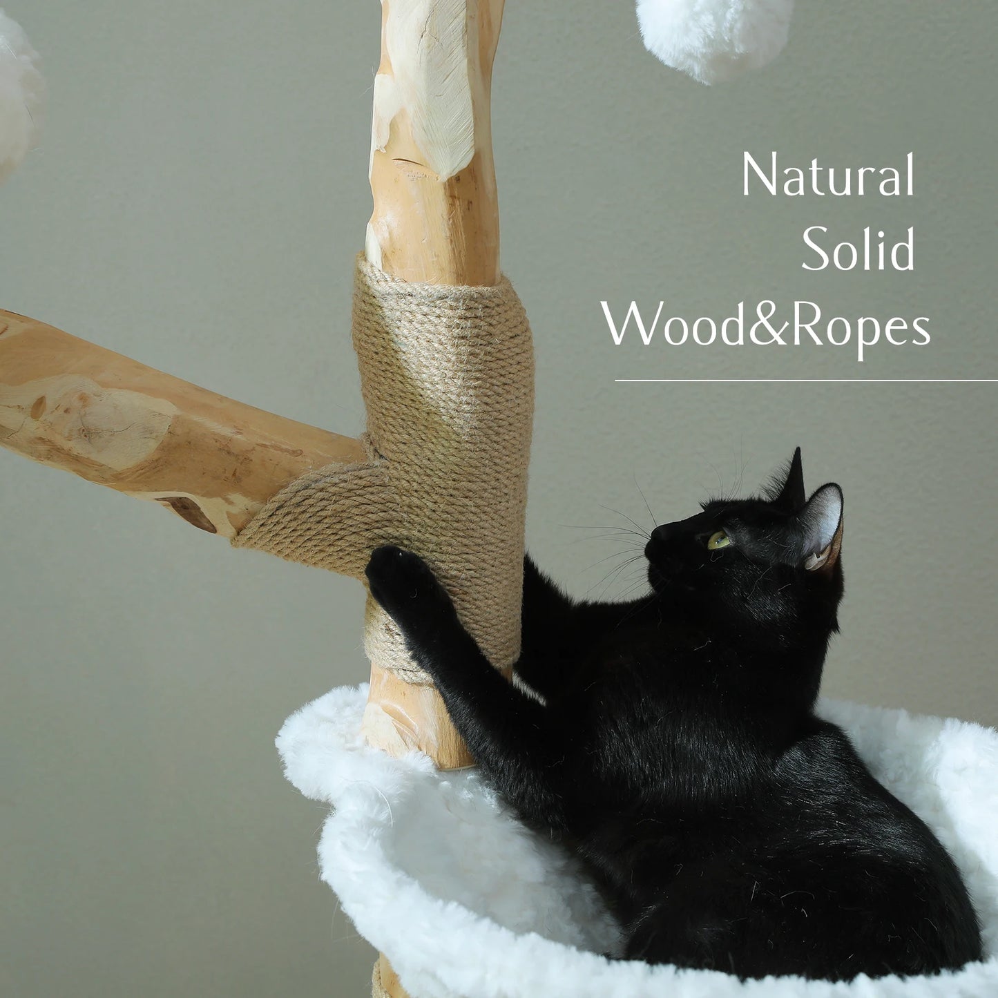PAWZ Road Large Cat Tree Tower With Sisal Scratching Post And Wicker Basket Bed