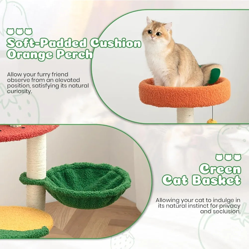 MKDK Cat Tree Condo With Sisal Scratching Posts For Cats