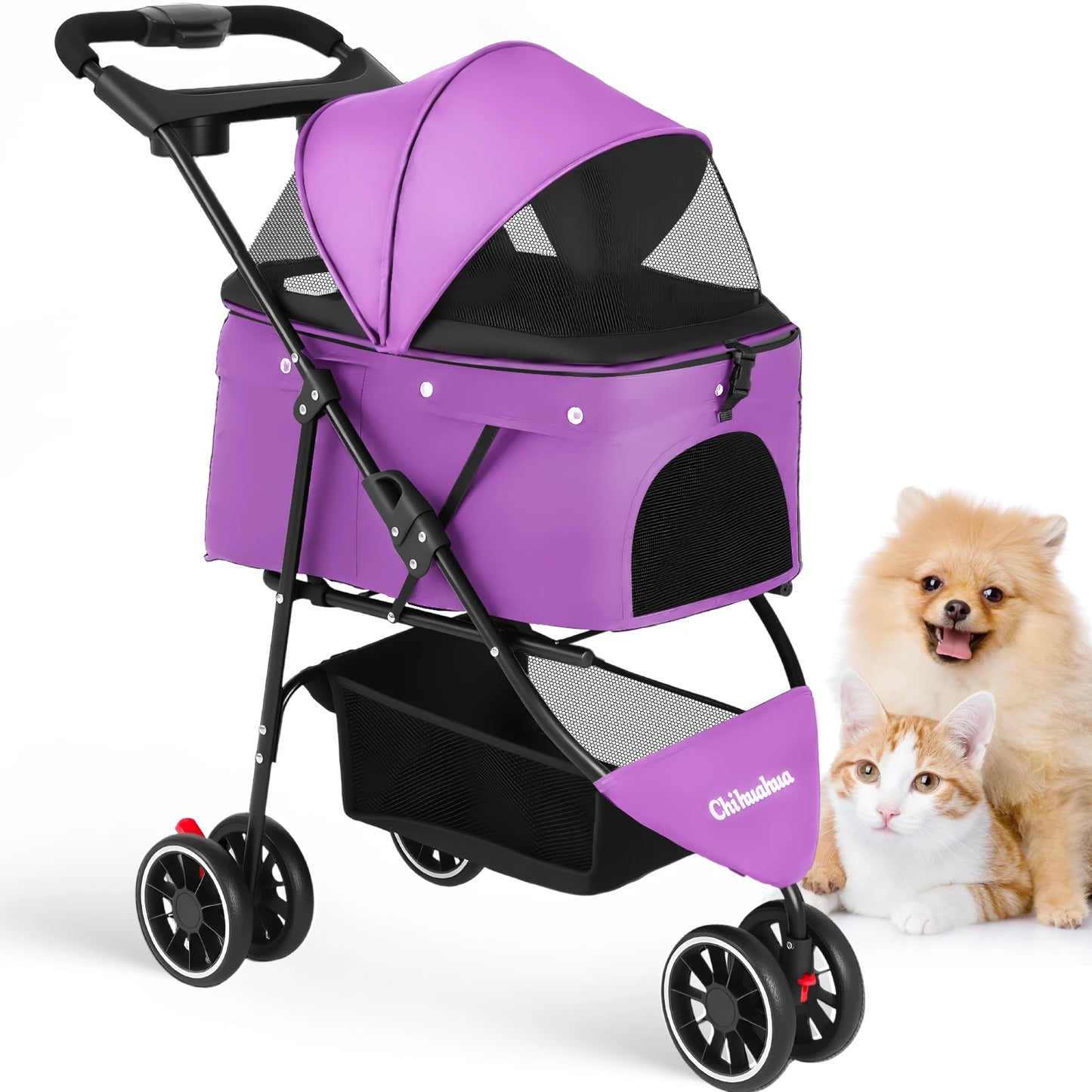 Chihuahua Pet Stroller Foldable Travel Carrier For Small Dogs And Cats