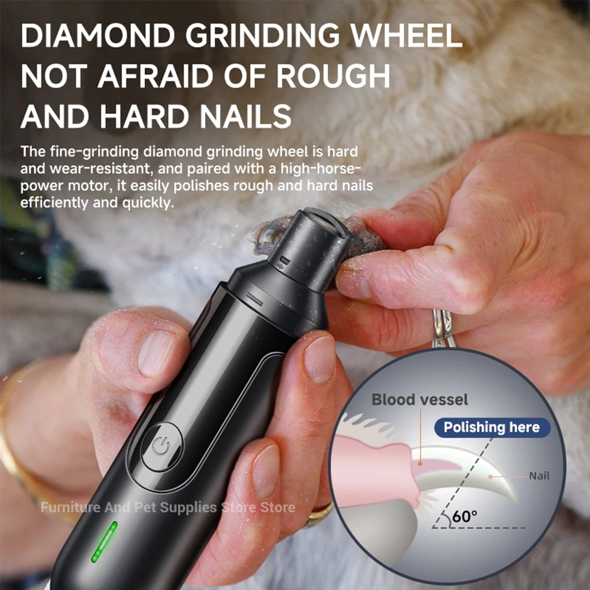Pet Nail Grinder For Dogs And Cats USB Rechargeable Painless