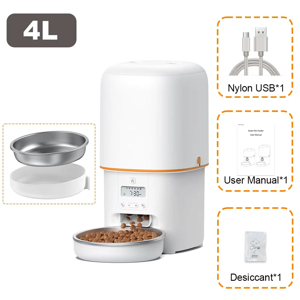 Nityers Automatic Pet Feeder With Voice Recorder And Steel Bowl