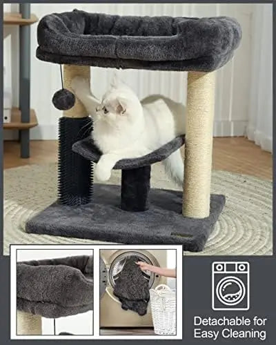 OEINGCN Cat Tree Tower With Scratching Post And Plush Bed