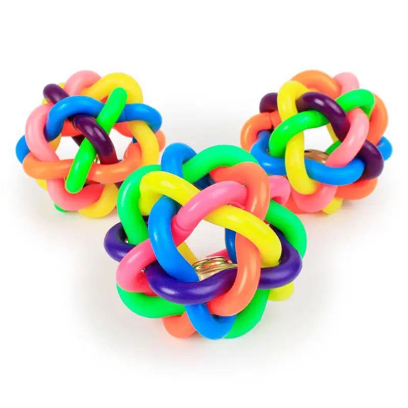Bell Woven Dog Toy for Chewing and Fetching Durable Rubber