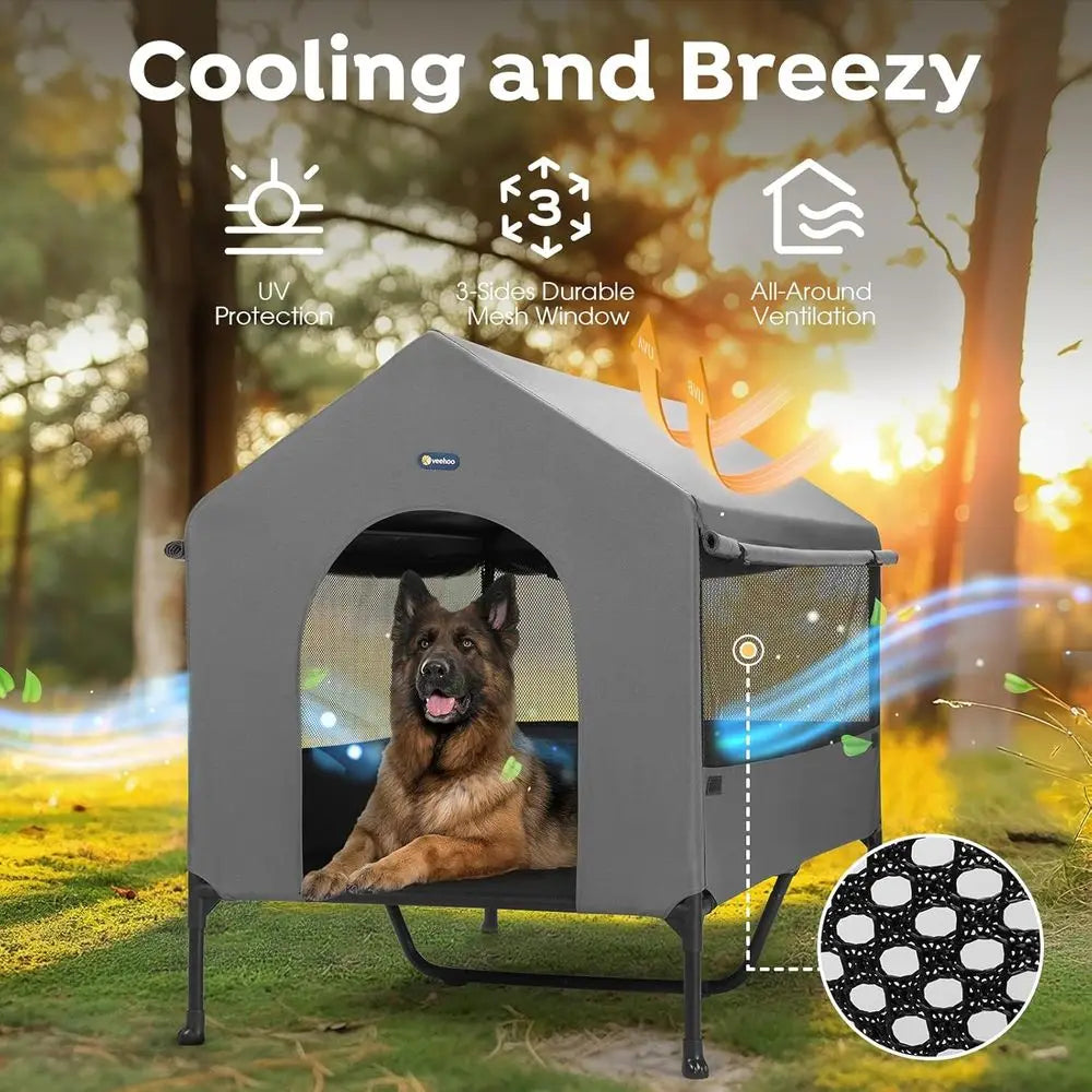 Outdoor Indoor Dog House Bed and Cot Shelter for Pets