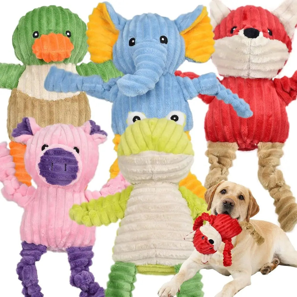 Tough Plush Squeaky Dog Toys Bundle Assortment Pack