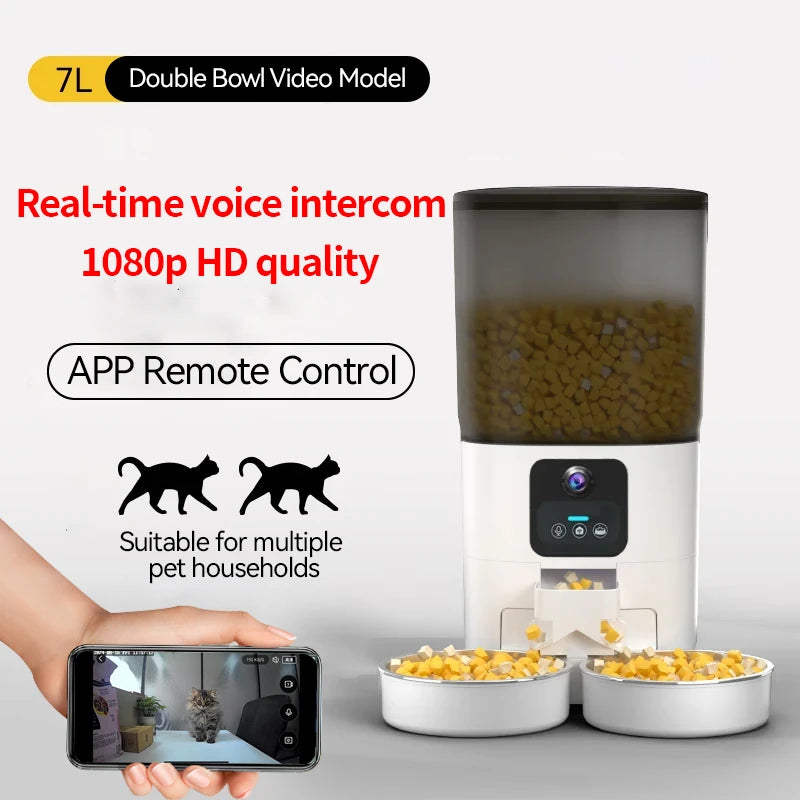PAPIFEED Smart Double Bowl Automatic Pet Feeder With WiFi