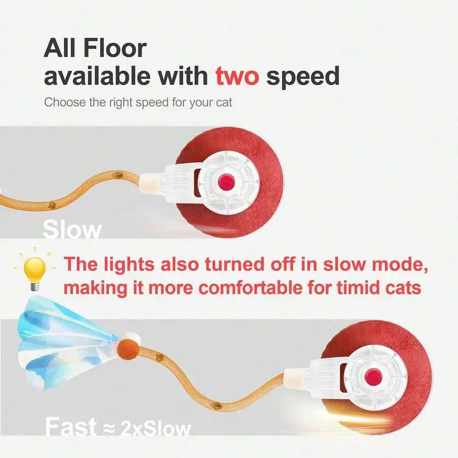 Interactive Cat Ball Toy With Elastic Mesh Tail Motion Activated