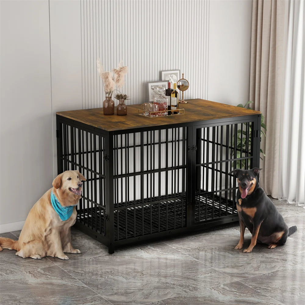 BORWART Heavy Duty Dog Crate End Table Kennel