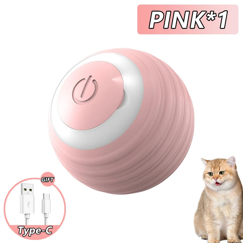 Rechargeable Smart Cat Interactive Rolling Ball Toy With Faux Tail