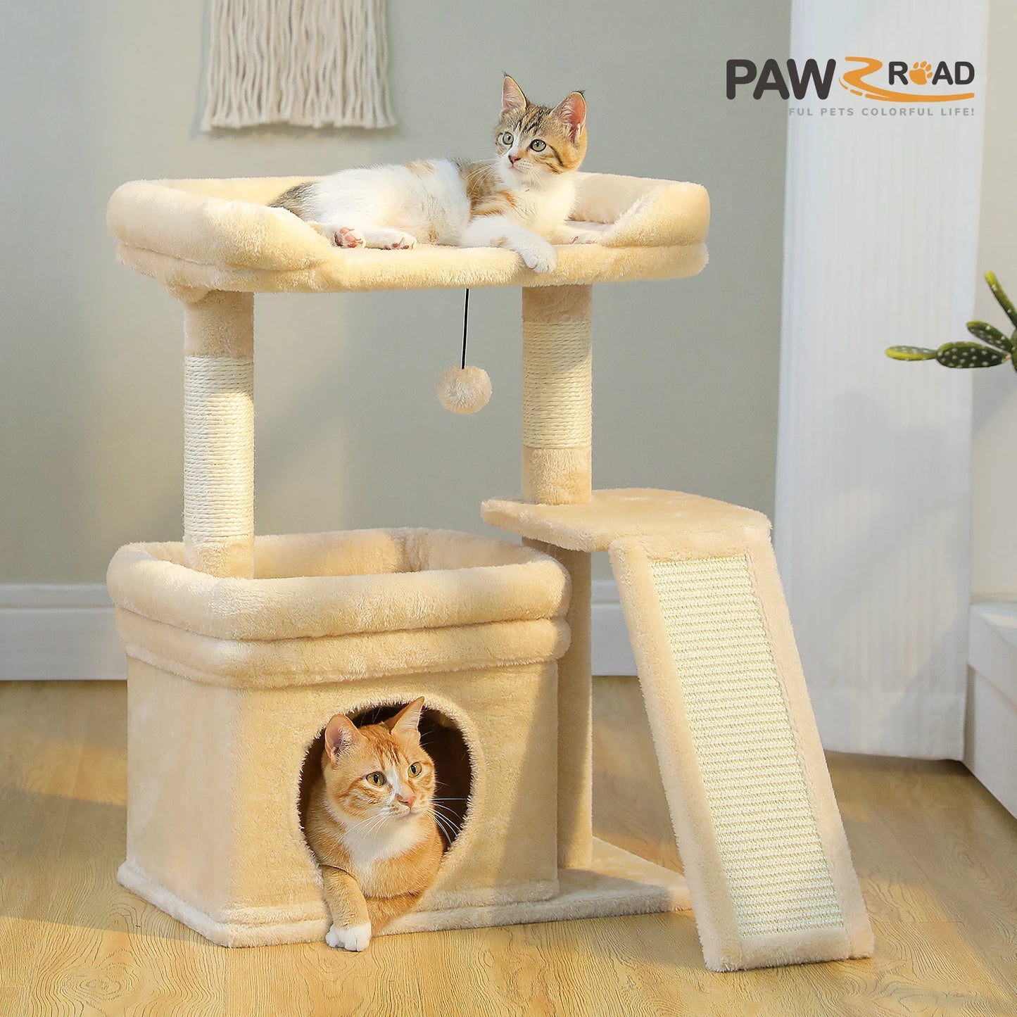 PAWZ Road Small Cat Tree Indoor Tower With Scratching Post