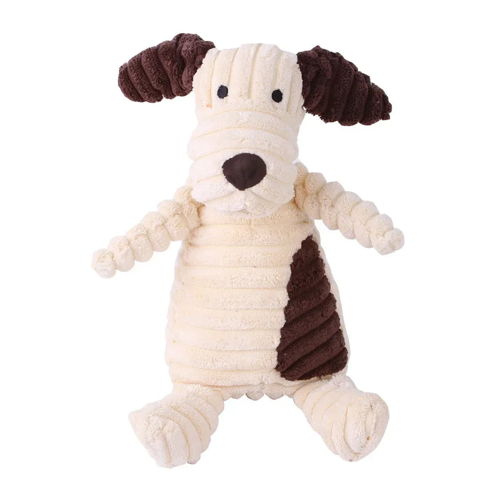 Plush Dog Toy Squeaky Bite Resistant Corduroy For All Dogs