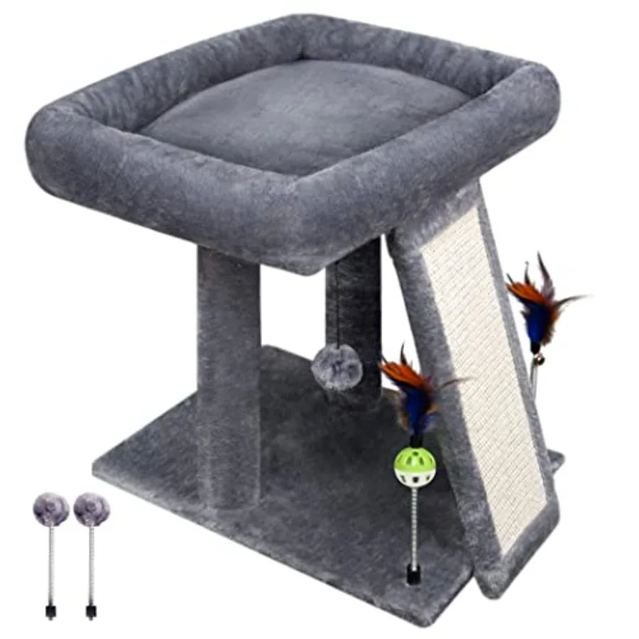 Multi-Level Cat Tree With Scratching Post For Indoor Cats
